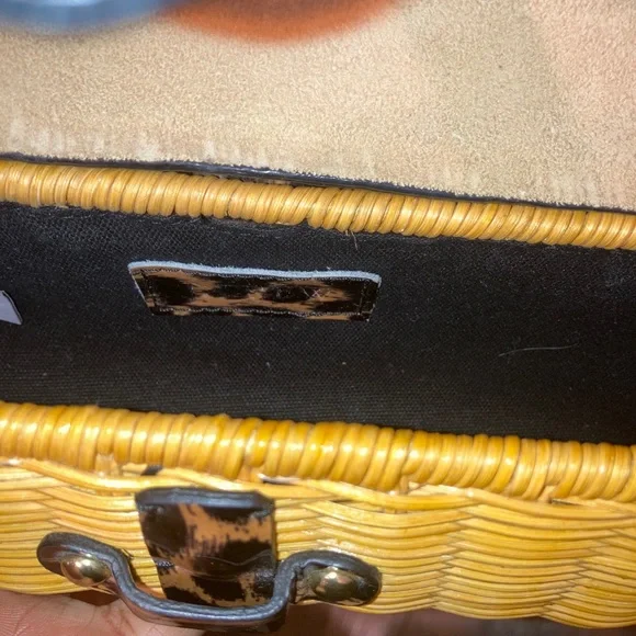 J crew leopard and rattan wicker clutch - Picture 6 of 7